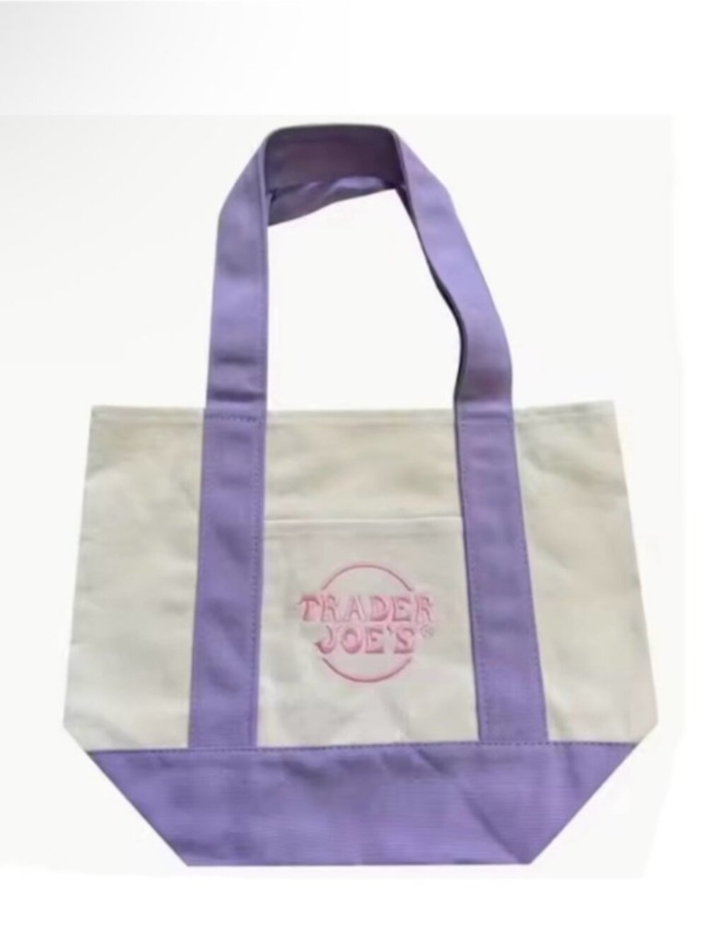 Trader Joe’s 2026 Release Canvas Tote Bag (purple) NWT - Picture 3 of 3
